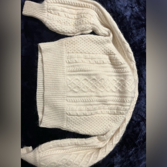 Demylee J.Crew balloon sleeve cable knit wool mohair mix sweater cult favorite S - Picture 6 of 16